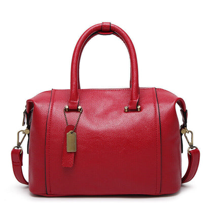 Women's Boston Bag Genuine Leather Crossbody Shoulder Bag Satchel Tote Handbags