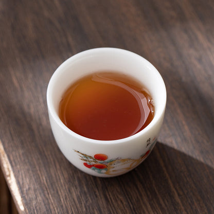 One Cup Fat Mutton Jade Porcelain Tea Cup Love Cat Print Kungfu Tea Cup 70ml New