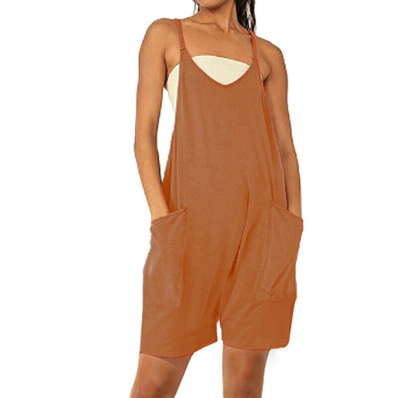 Dungarees Jumpsuit Holiday Ladies Casual Baggy Jumpsuit Playsuit