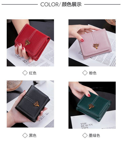 Short Thin Section Tri-fold Money Clip Small Wallet Coin Purse Linen Cotton 1 PC
