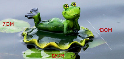 Frogs Statue Resin Floating Sculpture Desk Ornament Tank Garden Pond Decorations