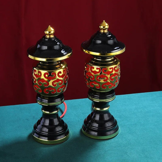 23cm Buddha Alloy Metal Auspicious Cloud Led Lamp Temple/Home Tibetan Buddhist