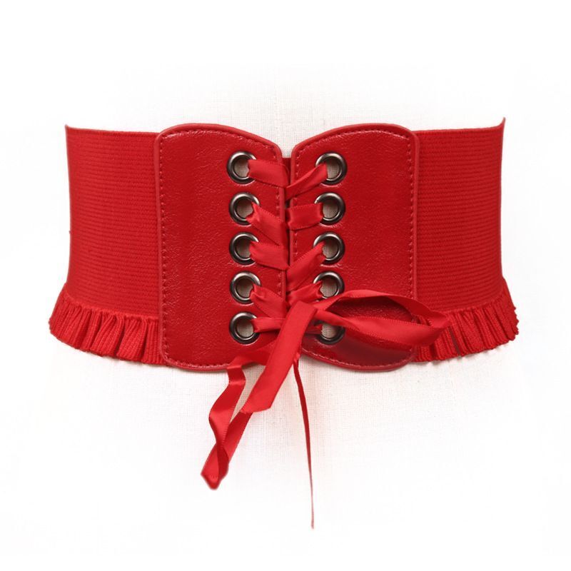 Women Wide Belt Canvas Fashion Dress Corset Waistband Elastic Cummerbund 60-80cm
