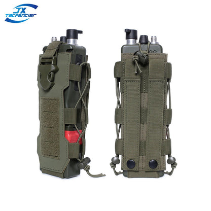 Tactical Radio Pouch Water Bag Walkie Talkie Holder Pocket Quick Release Pouch