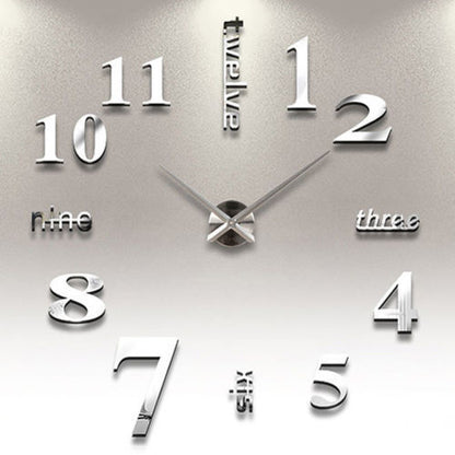 Large Wall Clock Big Watch Decal 3D Stickers Roman Numerals DIY Wall Modern room