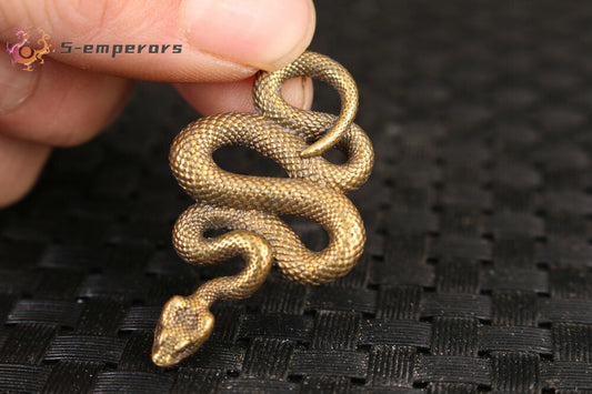 chinese old bronze hand snake statue figure collectable netsuke decoration