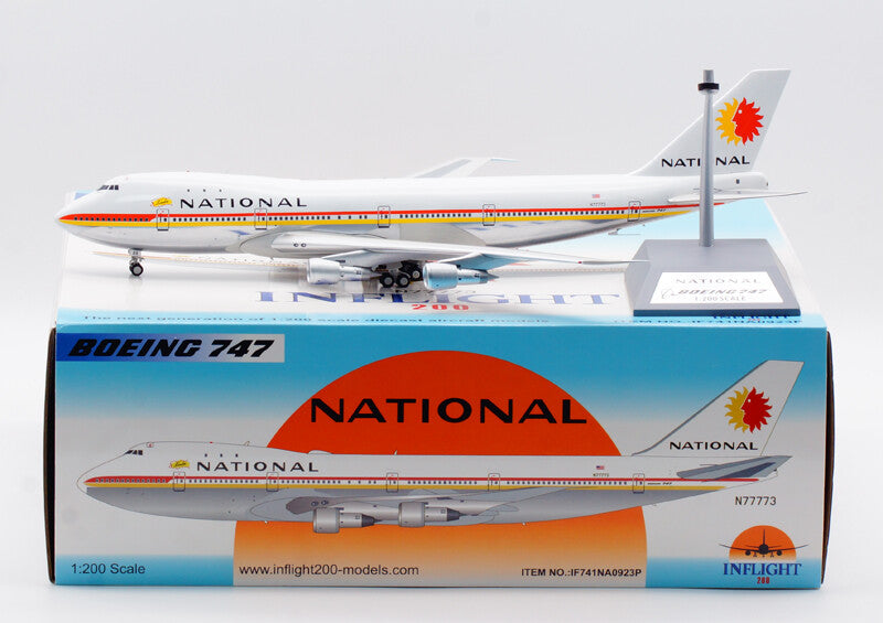 1:200 35CM InFlight NATIONAL BOEING 747-100 Passenger Airplane Diecast Model