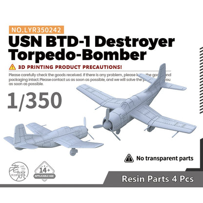 LYR350242 1/350 Military Model Kit USN BTD-1 Destroyer Torpedo-Bomber