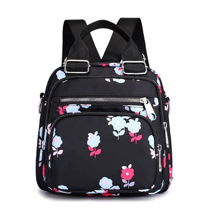 Women Nylon Backpack Waterproof Shoulder Bag Cartoon Print Rucksack Mini Casual