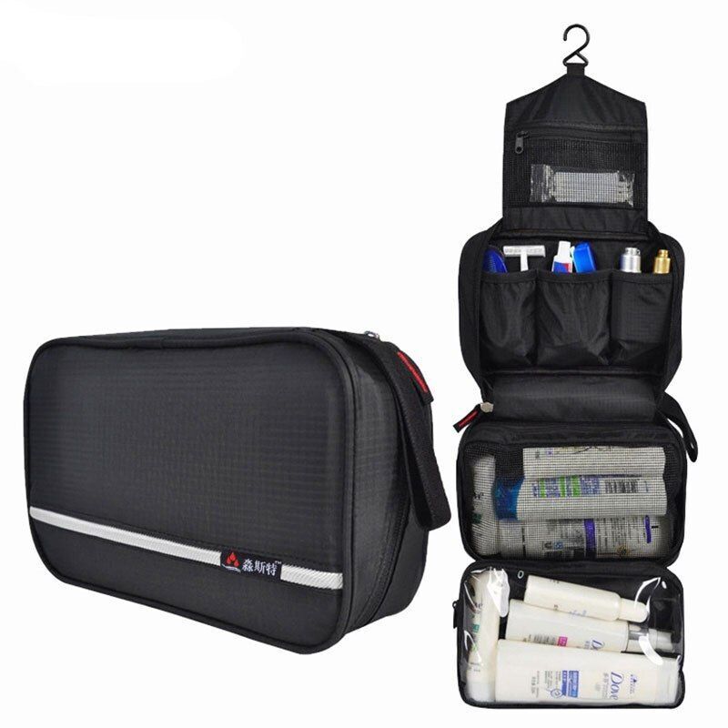 Waterproof Travel Toiletry Makeup Bag Foldable Ladies Shower Bag Hook 24*16*8 CM