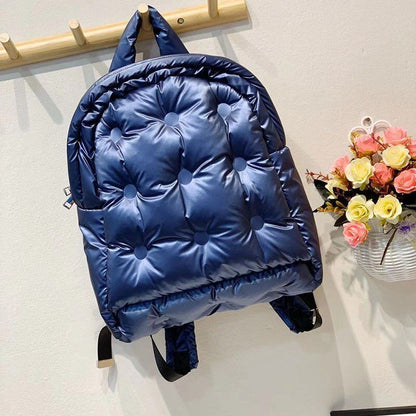 Backpack Fashion Feather Down Shoulder Bags Large Capacity School Bag 30*12*33CM