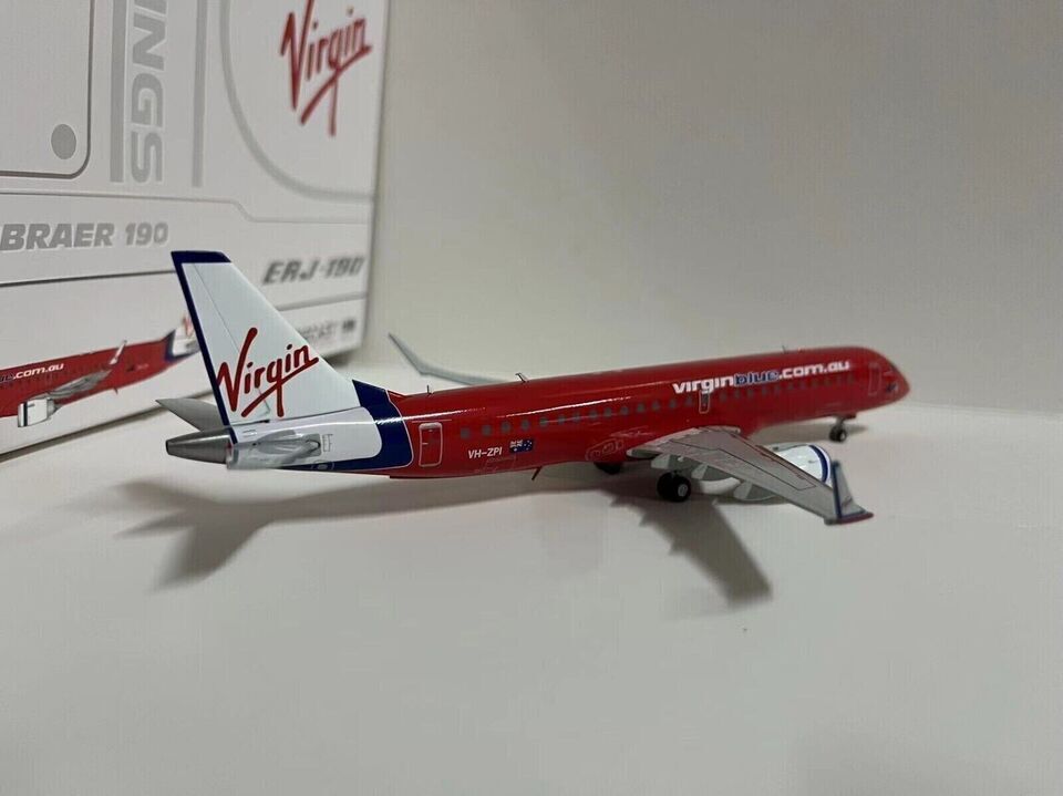 1:200 JC Wings Virgin Blue Embraer ERJ-190 Passenger Airplane Diecast Model