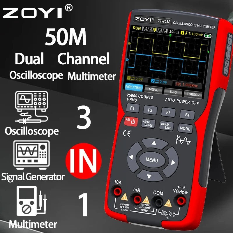 Color screen handheld dual-channel oscilloscope Multimeter 703s auto repair inst