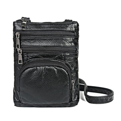 Crossbody Bags Vintage Messenger Bags Multi-pocket Purse Shoulder Bags Leather