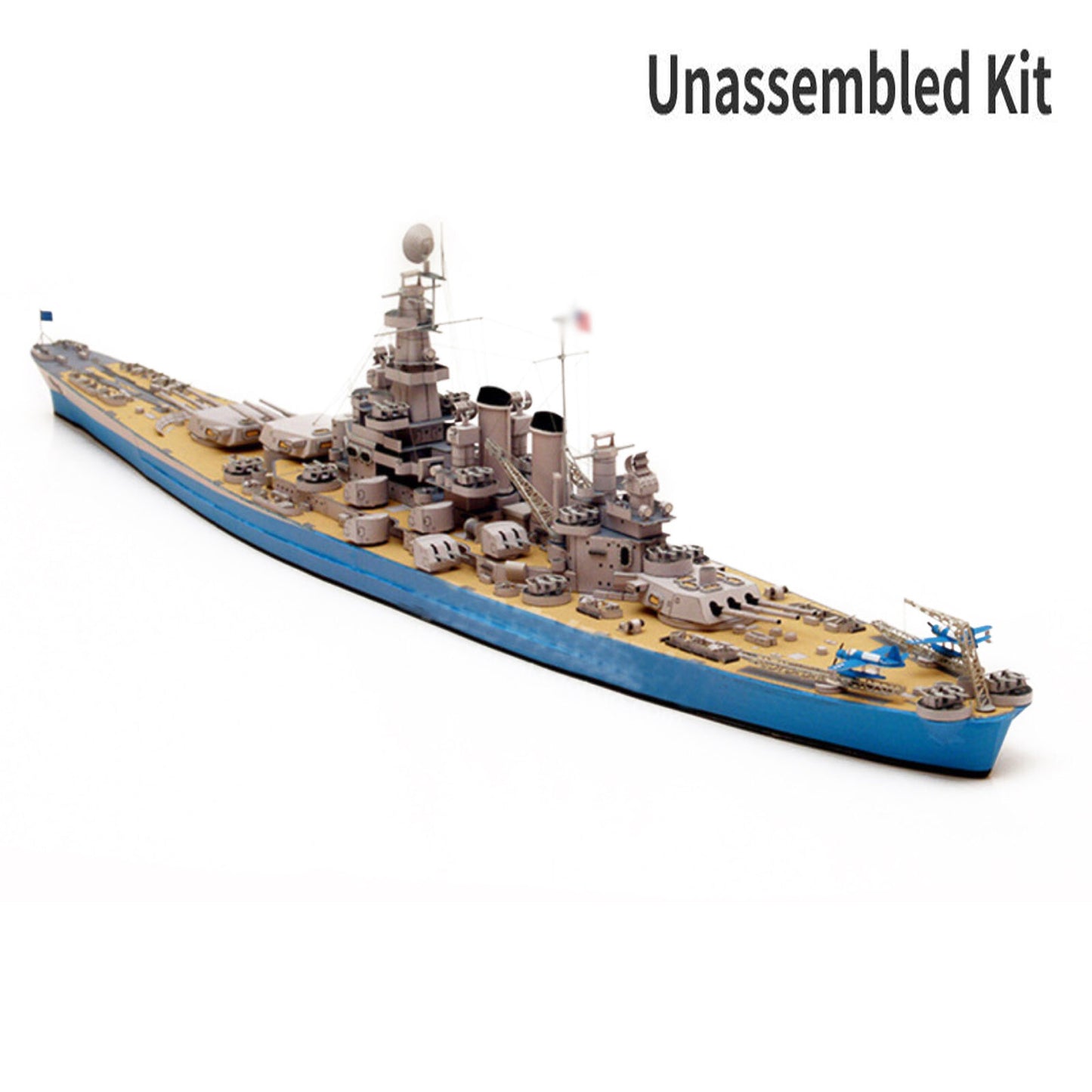 21in 1/400 US NAVY BB-55 Battleship Paper Model Unsassembled Military Ornaments