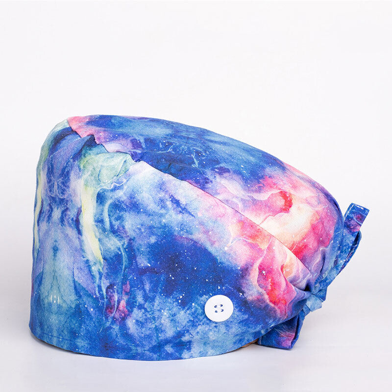 Surgical Cap Baotou Cap Fashion Floral Nurse Doctor Hat Buckle Classic Printing