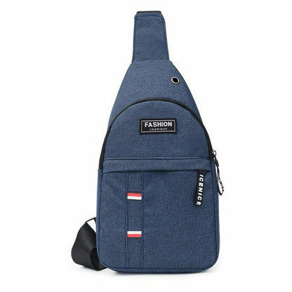 Fashion Shoulder Bag Chest Pack Canvas USB Charging Crossbody Handbag Waist Pack