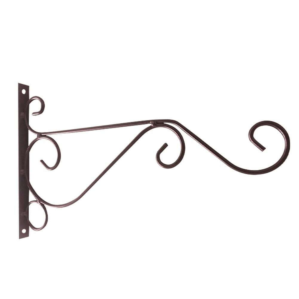 Wall Mounted Bracket Metal Flower Basket Bird Pattern Holder Hanger Rustic Hooks