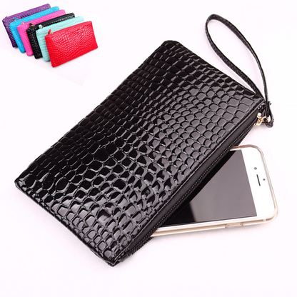 Women Bag Small Square Bag Mobile Phone Coin Bag Crocodile Print Hold Bag
