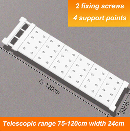 Expandable Tension Shelf Adjustable Rack Hanger Rod Kitchen Organiser Separator