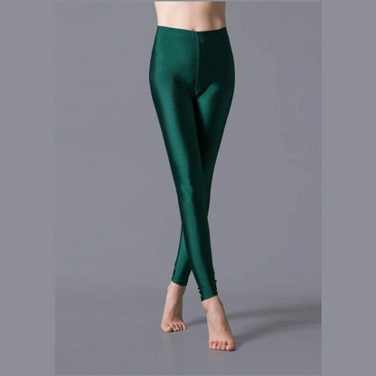 Women Leggings Solid Fluorescent Shiny Pant Spandex Shinny Elasticity Trousers
