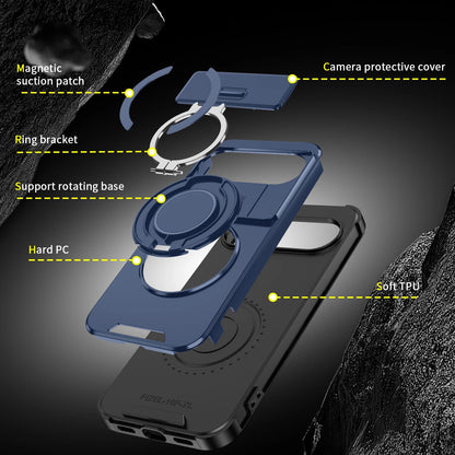 For Google Pixel 11Pro XL/10Pro XL Slide Camera Cover Ring Stand Protective Case