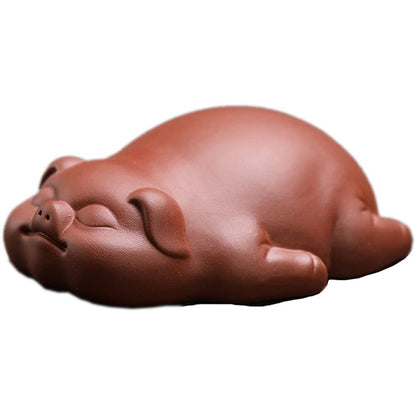 8cm Purple Sand Pig Tea Pet Ornaments Tea Play Kung Fu Tea Decor