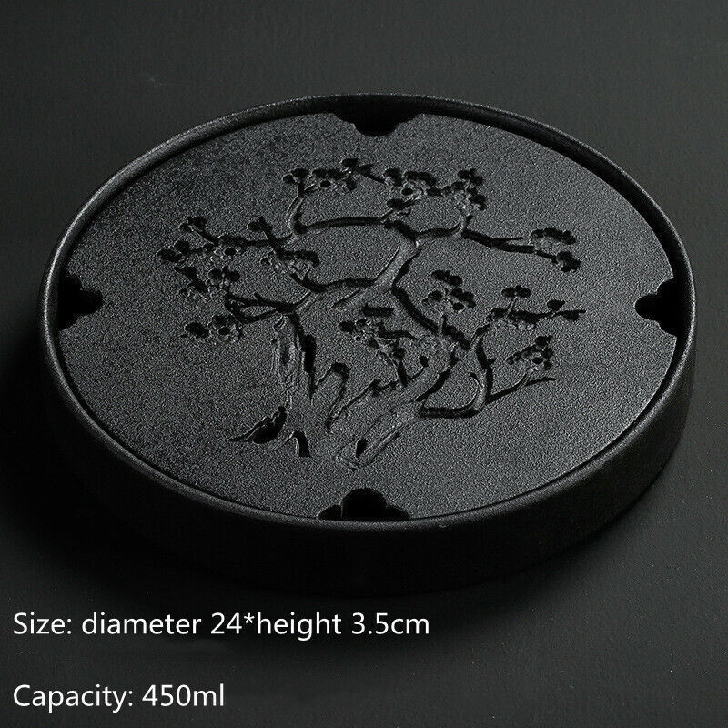 Black Ceramic Tea tray Kungfu Gongfu Tea Tray Serving Table Plate water storage