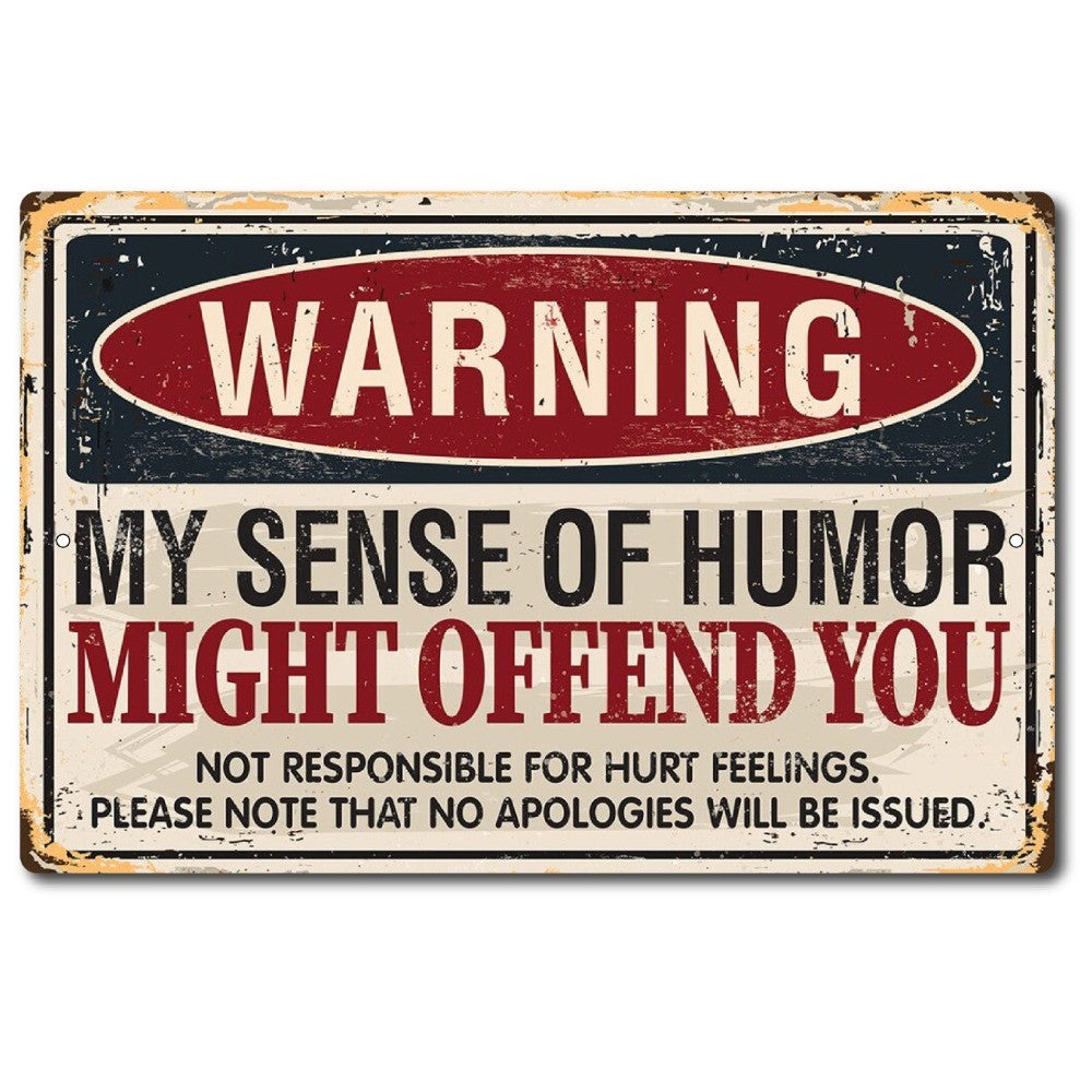 8X12IN MAN CAVE BAR DECOR WARNING SENSE OF HUMOR*MADE IN USA! METAL FUNNY SIGN