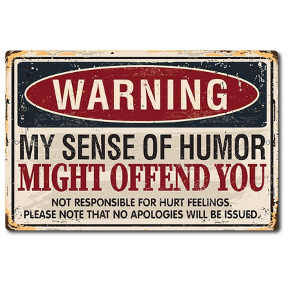 8X12IN MAN CAVE BAR DECOR WARNING SENSE OF HUMOR*MADE IN USA! METAL FUNNY SIGN