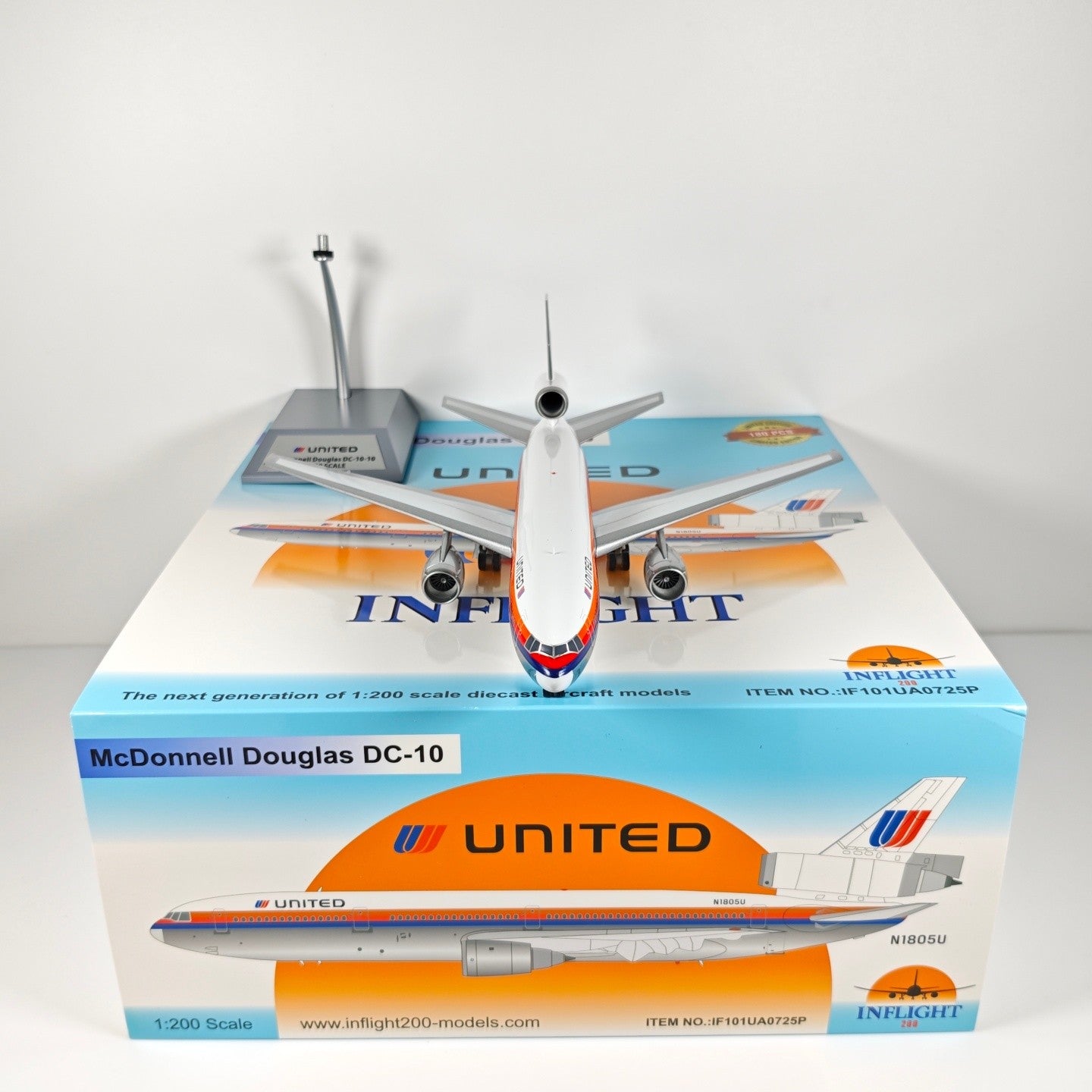 1:200 InFlight United Airlines DC-10 Passenger Airplane Diecast Plane Model
