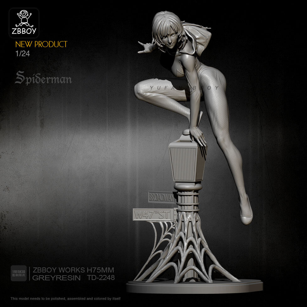 75mm resin figure model kit 1:24 Sexy Spider chivalrous woman TD-2248 garage kit