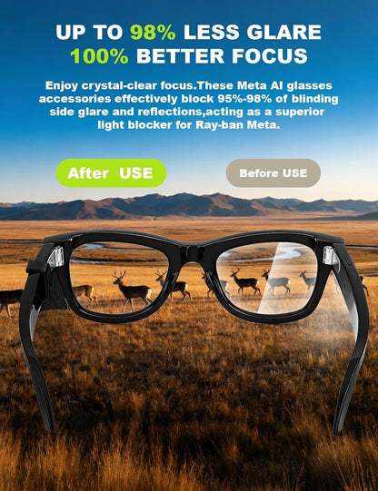 2 Pairs Silicone Glasses Side Shields for Ray-Ban Meta/Oakley Meta HSTN