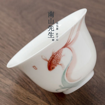 Cover Bowl White Porcelain Hand Grasping Bowl Single Household Simple Tea Bowl