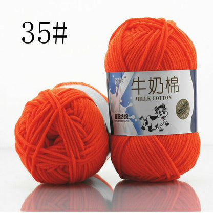 Hot Sale 50g Hand-woven Chunky Yarn Soft Milk Cotton Knitting Baby wool yarn