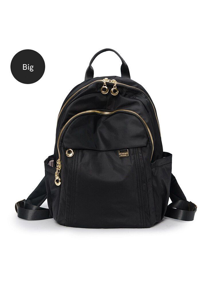 Women Backpack Nylon Messenger Bag Large Solid Zipper Shoulder Zipper Traveling