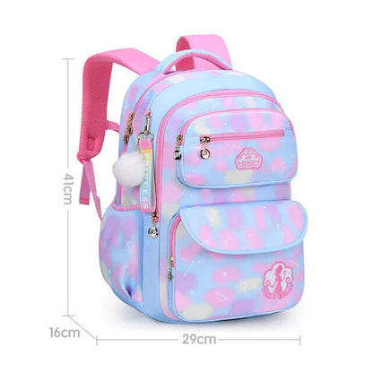 Girl Children Backpack School Bag Back Pack Pink Kid Child Schoolbag Class Kit