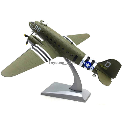 1/100 WWII Douglas C-47 Transport Plane Model Aircraft Diecast Airplane Model