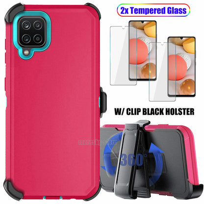 Case Clip Holster Cover,Tempered Glass Protector For Samsung Galaxy A42 5G