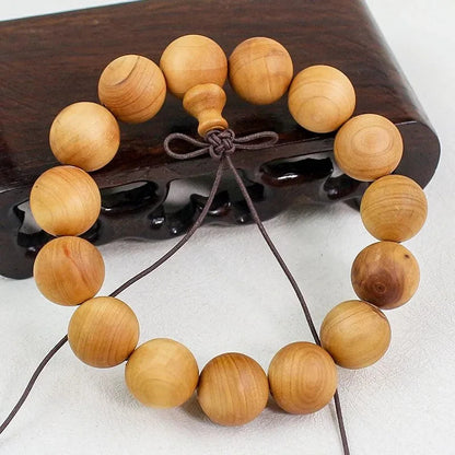 15mm*15 Natural Thuja Sutchuenensis Wood Round Beads Men Woman Lucky Bracelet