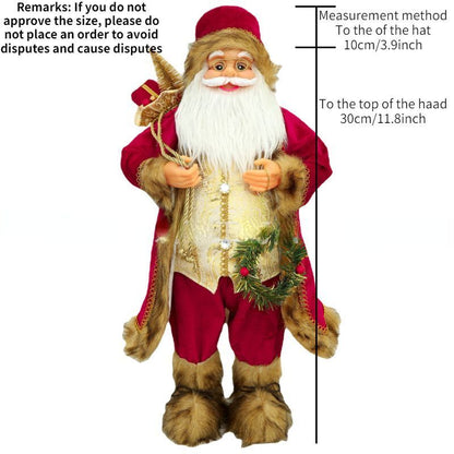 Christmas Ornaments 30-45cm Large Santa Claus Dolls Standing Figurine Home Decor