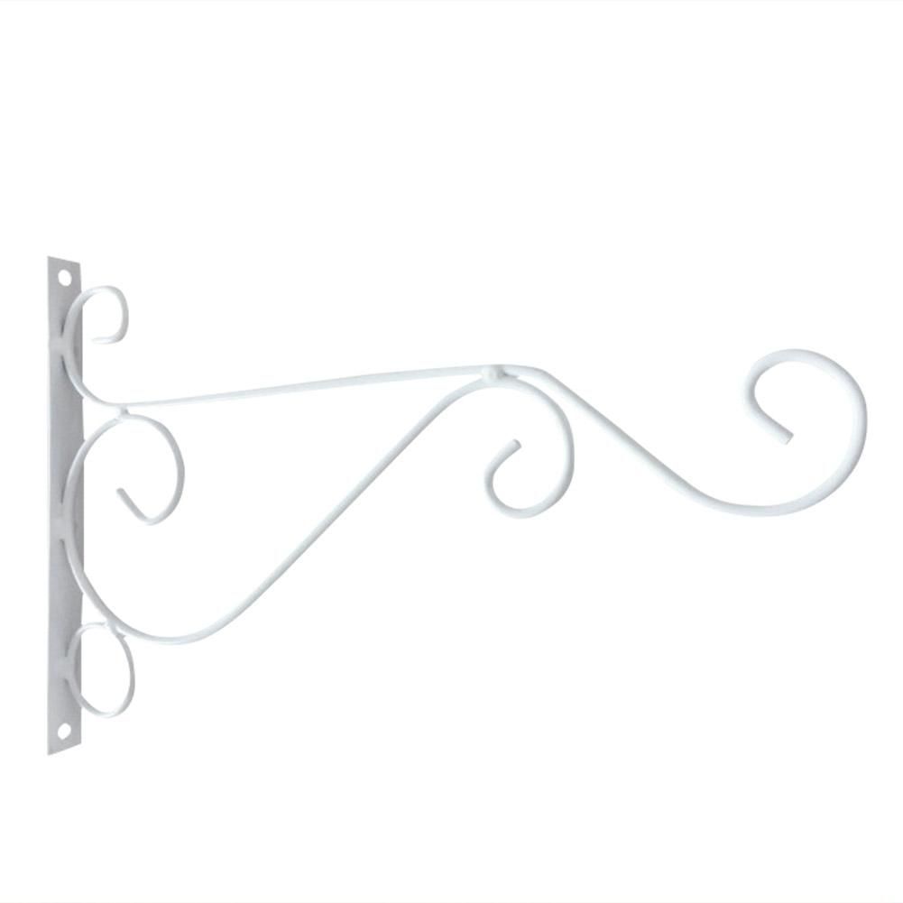 Wall Mounted Bracket Metal Flower Basket Bird Pattern Holder Hanger Rustic Hooks