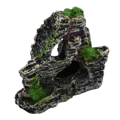 Aquarium Ornament Rock Cave Fish Tank Decor Landscape Underwater Rockery Hiding