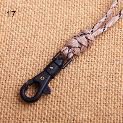 46CM 1 PC Paracord Keychain Lanyard Metal Triangle Buckle Outdoor Cord Carabiner