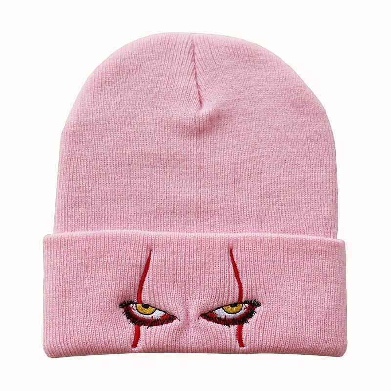 Autumn Winter Hat Knitted Beanies Warm Outdoor Knitted Embroidered Dome Knit 1PC
