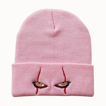 Autumn Winter Hat Knitted Beanies Warm Outdoor Knitted Embroidered Dome Knit 1PC