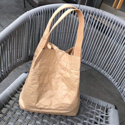 2023 Kraft Paper Women Shoulder Bags Paper Lady Handbags Crossbody Bag Female