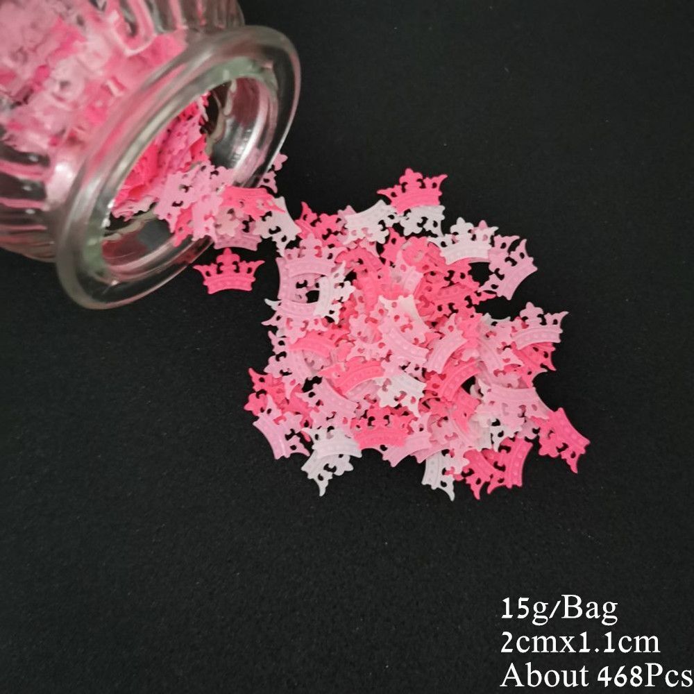 Confetti 15g PVC Pink Crown Imperial Royal Color Girl Birthday Table Decoration