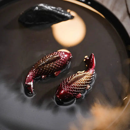 Colour Koi Carp Creative Tea Table Ornaments Two Fish Zen Teaware Accessories