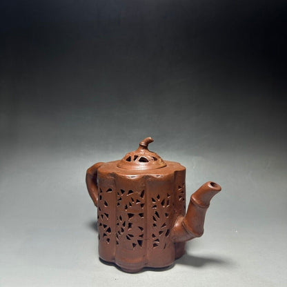 Chinese Yixing Zisha Clay Handmade Exquisite Teapot（镂空节节高 底款：陈鸣远）